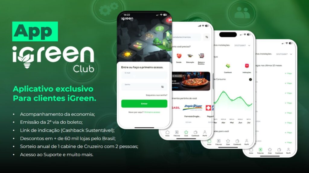 Interface do App iGreen Club